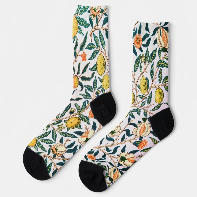 Chaussette Quatre motifs de fruits, William Morris (Gauche)