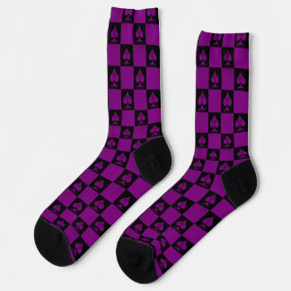 Chaussette Queen of Spades Chaussettes damier violet foncé Qo