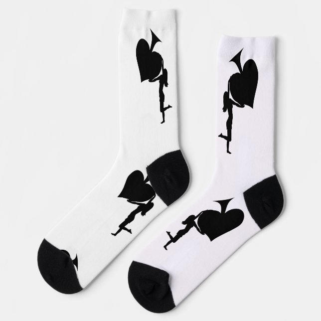 Chaussette Queen of Spades Holding Black Ace Thunder_Cove (Gauche)