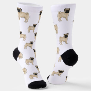 Chaussette Race de chien Pug Fawn Design de torchon Motif de