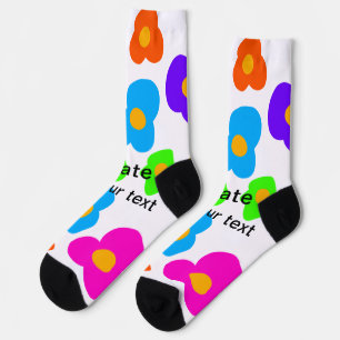 Chaussette Rainbow flower pride amour ajouter nom texte lqbtq