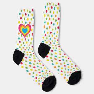 Chaussette Rainbow Heart Pois