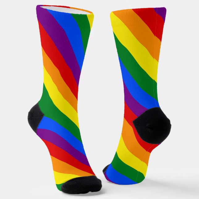 Chaussette Rainbow Pride Diversité Égalité des droits Inclusi (Angulaire)