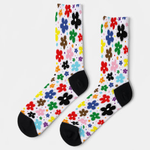 Chaussette Rainbow Progress Fide Fleurs Drapeau Doodle Quasar