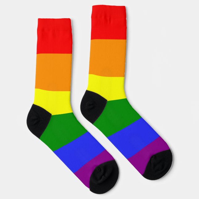 Chaussette Rainbow Stripe LGBT 6 couleurs Pride (Droite)