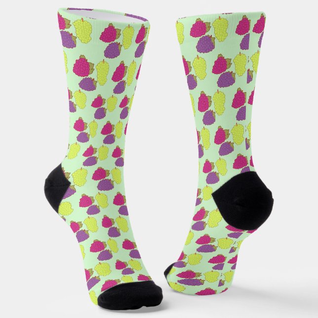 Chaussette Raisins Rouge, Vert Et Violet (Angulaire)
