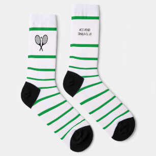 Chaussette Raquette de tennis en bande blanche verte personna