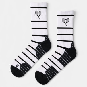 Chaussette Raquette de tennis moderne noir blanc