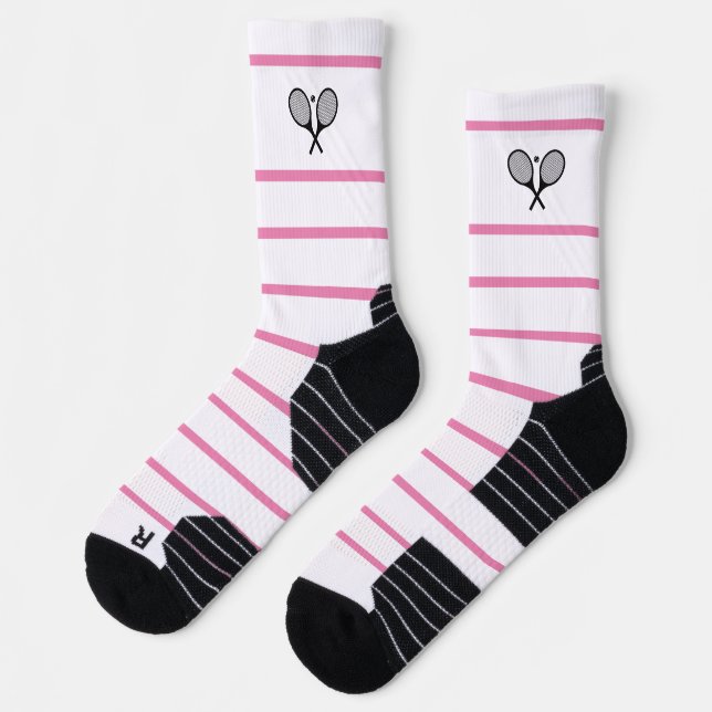 Chaussette Raquette de tennis moderne noir blanc (Gauche)