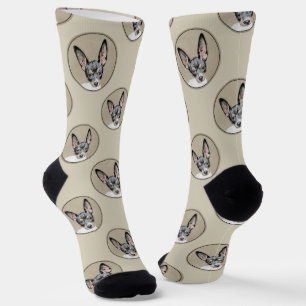 Chaussette Rat Terrier Peinture Tri Couleur Original Chien Ar
