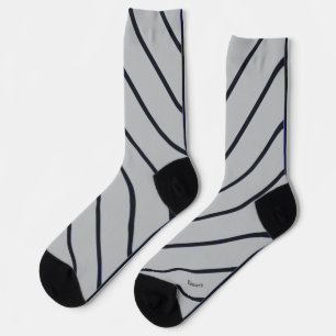 Chaussette Raye diagonale noire sur gris classique