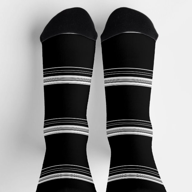 Chaussette Rayé noir blanc chic  (Haut)