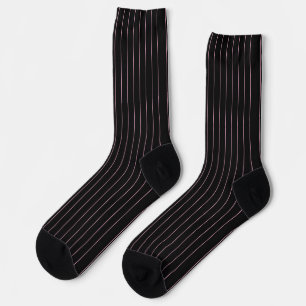 Chaussette rayé noir et rose