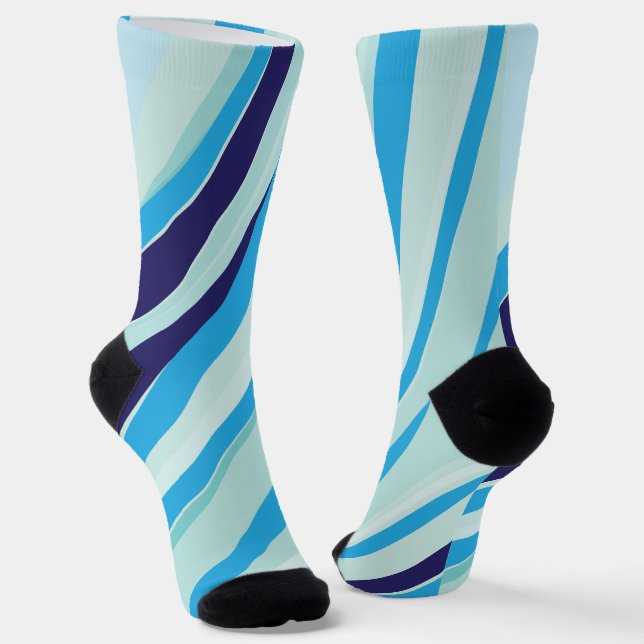 Chaussette Rayure Bleue Abstraite  (Angulaire)