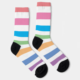 CHAUSSETTE RAYURE COLORÉE PASTEL MODERNE ÉDITABLE