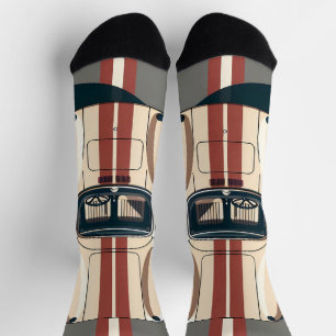Chaussette Rayure de voiture de course rétro minimaliste