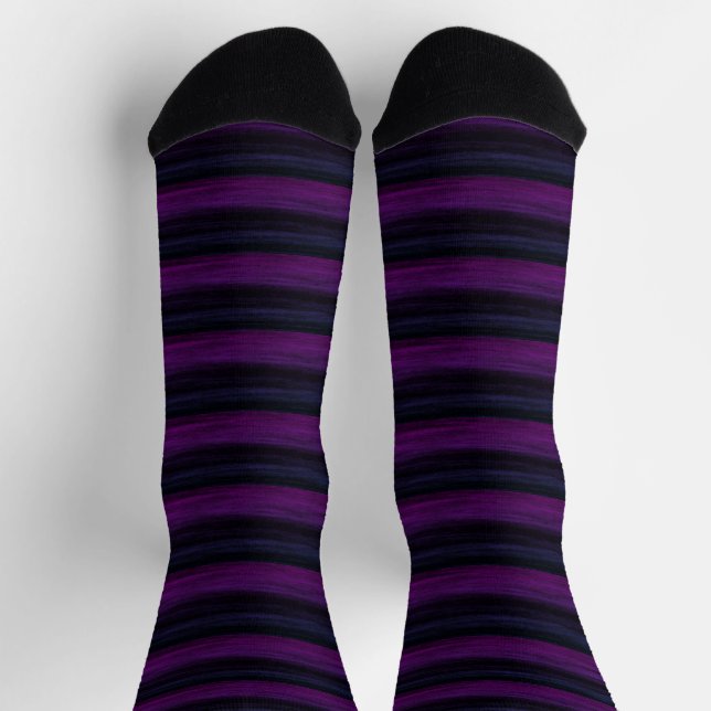 Chaussette Rayure rose magenta irrégulière (Haut)
