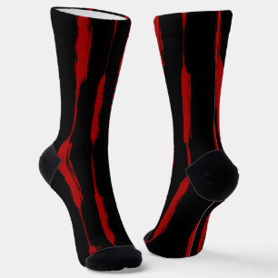Chaussette Rayures à l'encre en rouge