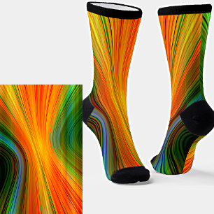 Chaussette Rayures Abstraites de trait clair coloré