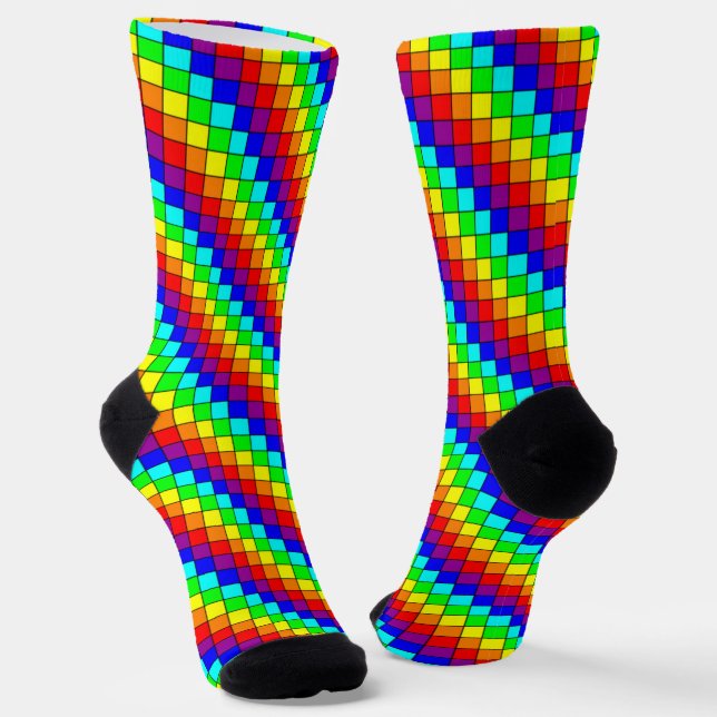 Chaussette Rayures Arc-en-ciel - Chaussettes Premium (Angulaire)