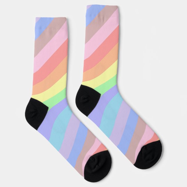 Chaussette Rayures arc-en-ciel pastel (Droite)
