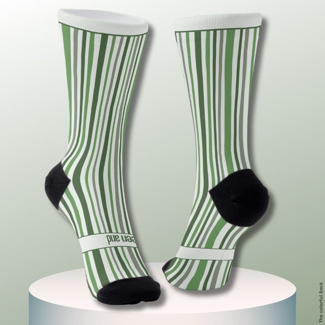 Chaussette Rayures chancelantes, vertes et blanches (Créateur téléchargé)