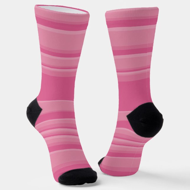 Chaussette Rayures complexes en rose (Angulaire)