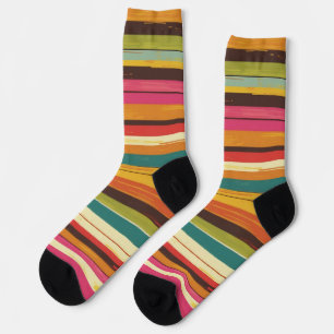 Chaussette Rayures des années soixante-dix motif rétro
