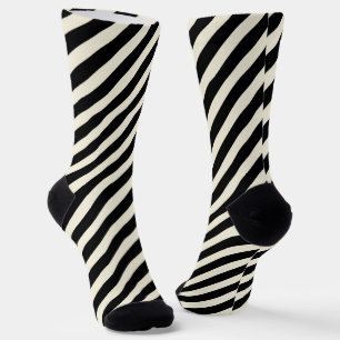 Chaussette Rayures diagonales monochromes chic noir et blanc