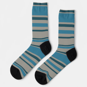Chaussette Rayures grises et bleues