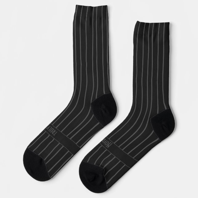 Chaussette Rayures grises sur fond noir, classique vraiment a (Gauche)