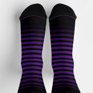 Chaussette Rayures horizontales ombrées noir violet Halloween