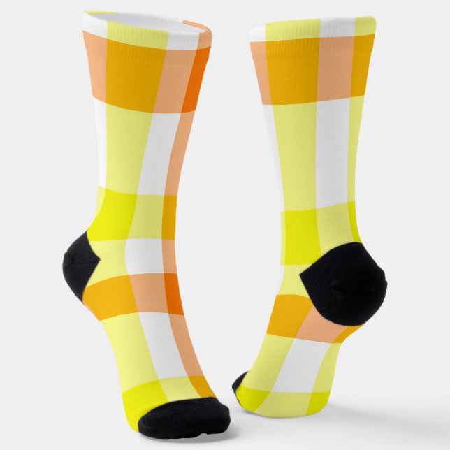 Chaussette Rayures jaunes et orange (Angulaire)