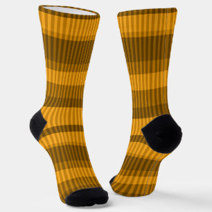 Chaussette rayures marron jaune monochrome