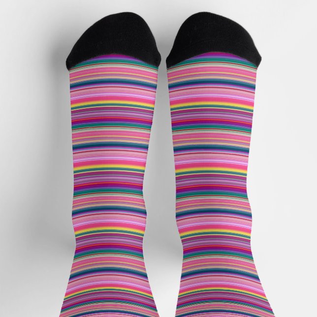 Chaussette Rayures multicolores rétro (Haut)