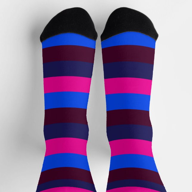Chaussette Rayures néon de minuit (Haut)