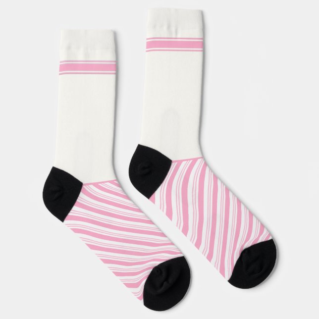 Chaussette Rayures rose Secretly Wild à 45 avec du blanc (Droite)