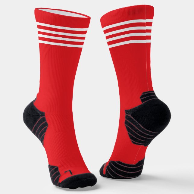 Chaussette Rayures rouges et blanches  (Angulaire)