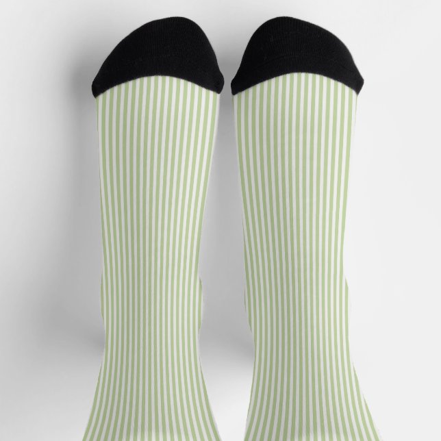 Chaussette Rayures vertes blanches   (Haut)