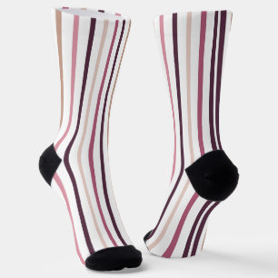 Chaussette Rayures verticales rose mauve
