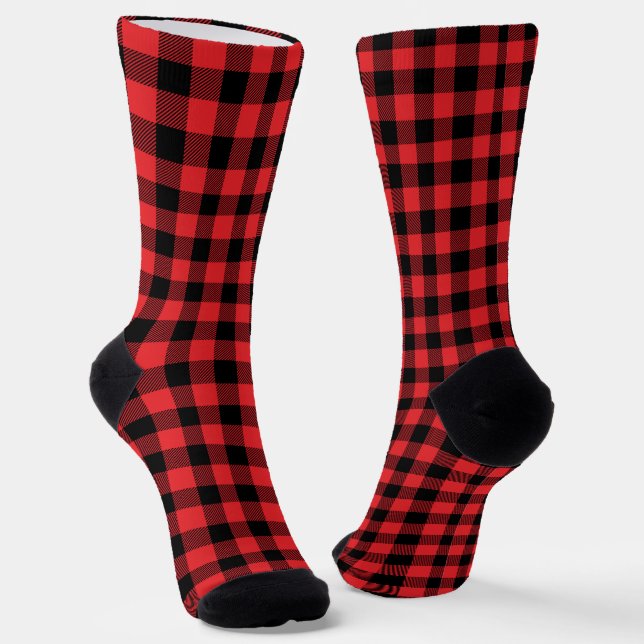 Chaussette Red Flannel Buffalo Check Motif (Angulaire)