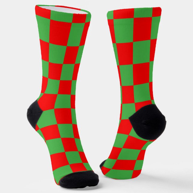 Chaussette Red Green Check À damiers Motif (Créateur téléchargé)