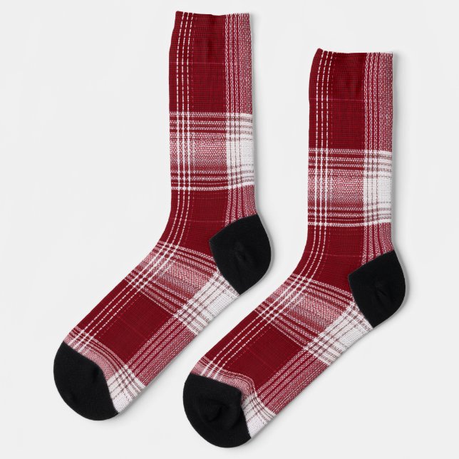 Chaussette Red Plaid Holiday Socks – Warm Christmas Vibes (Gauche)