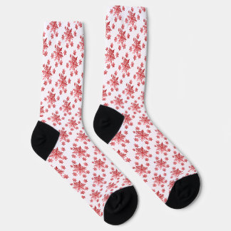 Chaussette Red Snowflake amusant Chaussettes d'équipage de No