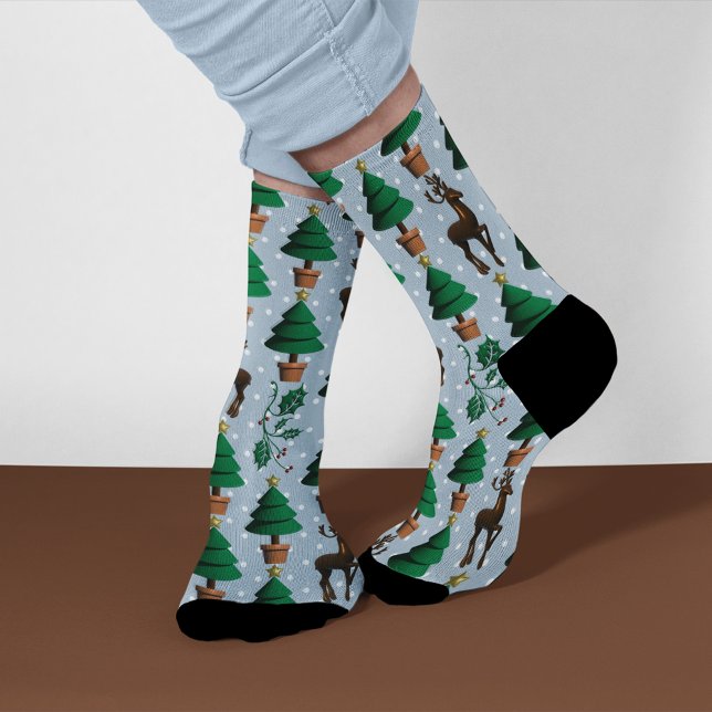 Chaussette Rennes, arbres de Noël et Holly (Créateur téléchargé)