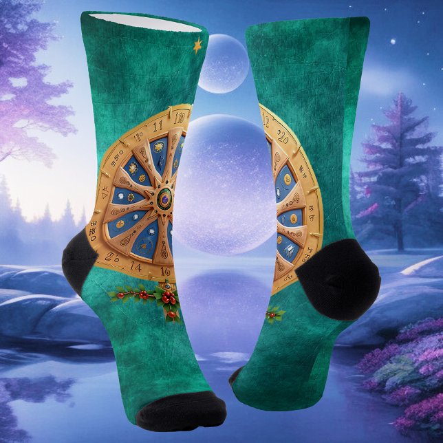 Chaussette Renouveau éternel : Le Solstice radiant de Yule (Créateur téléchargé)