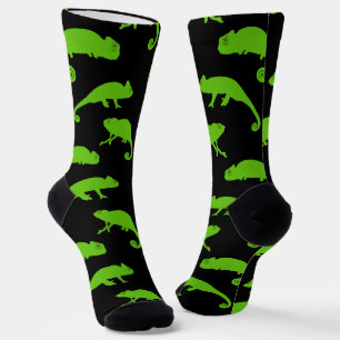Chaussette Reptile caméléon vert
