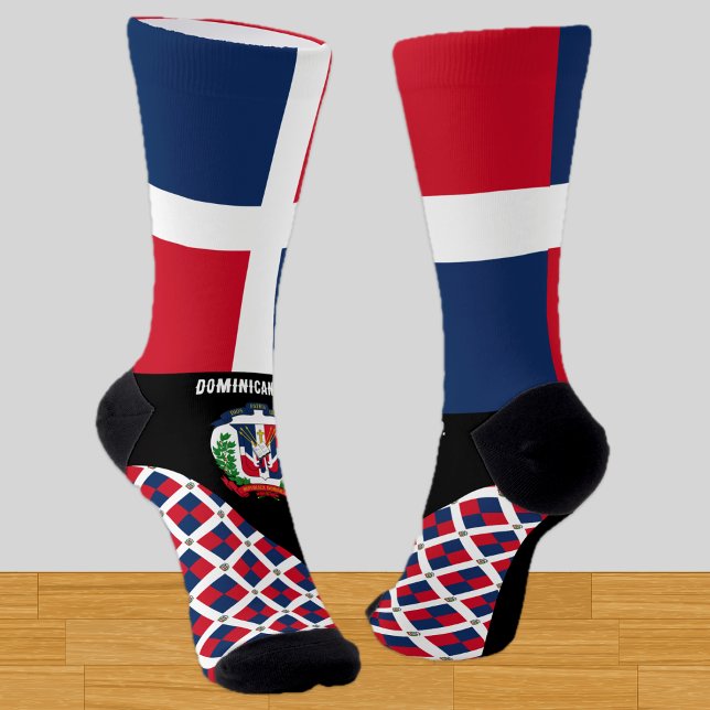 Chaussette République Dominicaine chaussettes, mode, drapeau, (Créateur téléchargé)