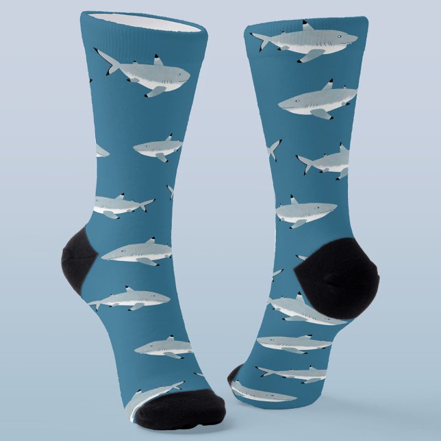 Chaussette Requin amusant (Black Tipped Reef Shark socks)