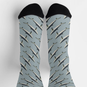 Chaussette Requin Bleu, Vie Maritime Aquatique Océanique Vint